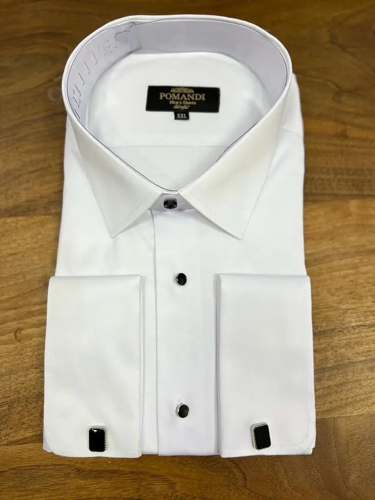 Chemise blanche élégante avec boutons noirs, taille XXL